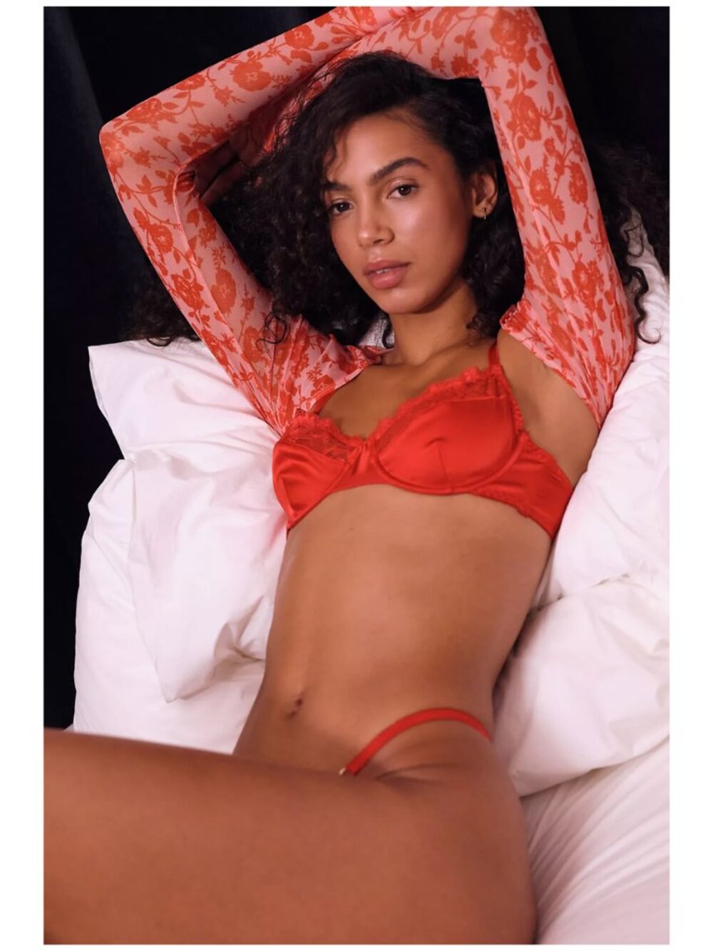 NWT Free People Only Hearts Charlotte Bolero Wild Rose Mesh Shrug Red Orange M